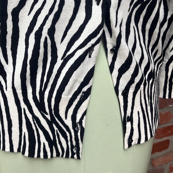 Talbots Zebra Print Cardigan size M - Picture 3 of 4